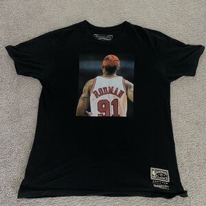 Mitchell Ness Hardwood Classics Dennis Rodman Black T Shirt Mens Size XL